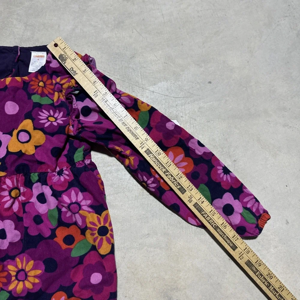 Girl's SZ 8 Gymboree Purple Daisy Floral Corduroy Shirt Long Sleeve Fall Winter